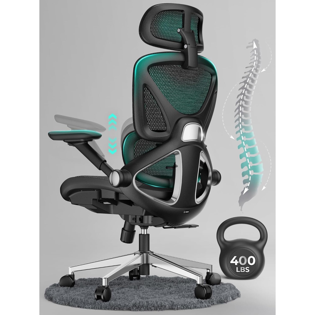 CAPOT Ergonomic Mesh Office Chair for Long Desk Work